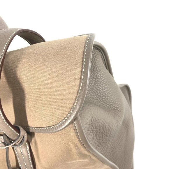 HERMES Punching H logo Hood Tote Bag Duffle Bag Hand Bag Leather/Canvas gray - Picture 4 of 11